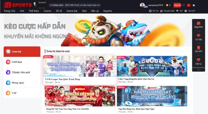 Giao diện website Bsport sắp xếp các chuyên mục khoa học
