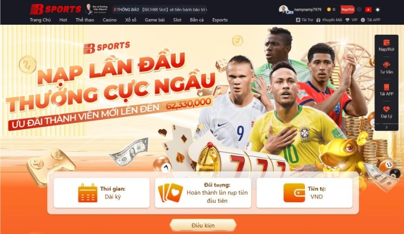 Ưu đãi nạp tiền Bsport lần đầu cho tân thủ thưởng cực ngầu