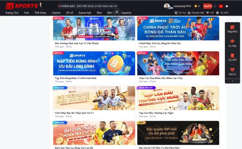 Cập nhật những chương trình thưởng hot tại Bsport