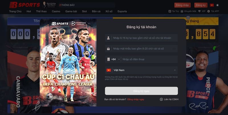 Đăng ký thành viên Bsport nhanh chóng