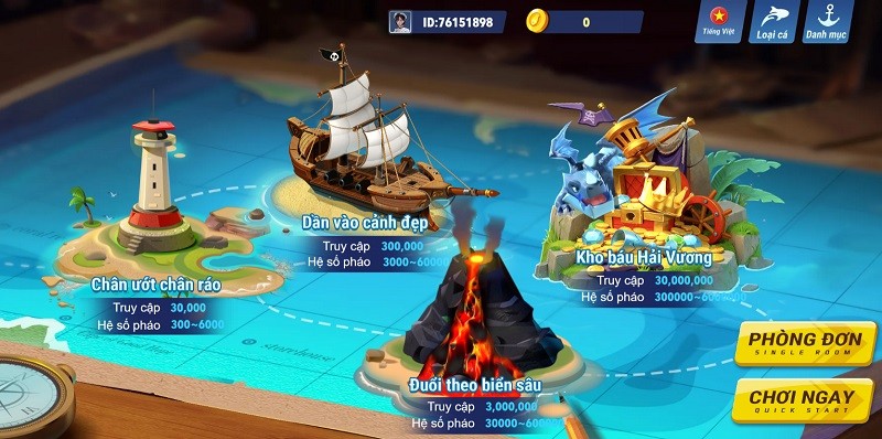 Cá nhỏ nên sử dụng nỏ bắn cá cơ bản để tiêu diệt